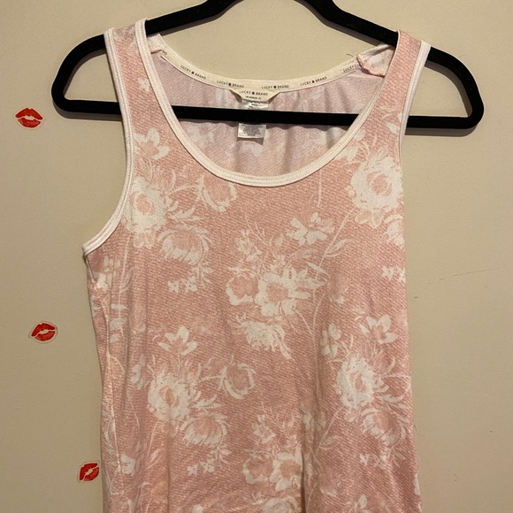 Lucky brand baby pink and white tank - Picture 1 of 6